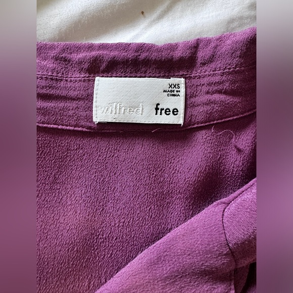 ARITZIA WILFRED FREE Shawna Blouse Button Up Lapel Shirt Dusty Rose XXS - Picture 8 of 11